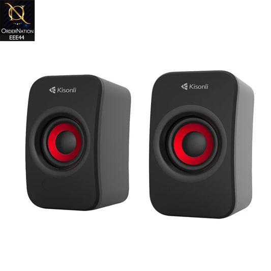 Black - Kisonli KS-07 USB 2.0 computer multimedia mini portable desktop speaker