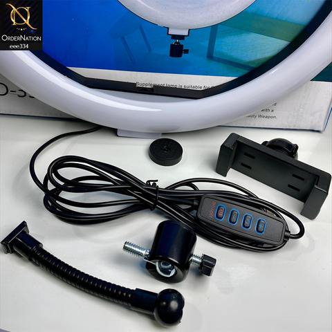 Selfie Ring Light 33CM BD330 – Professional LED Ring Light for Makeup, Photography & Video Recording - Black