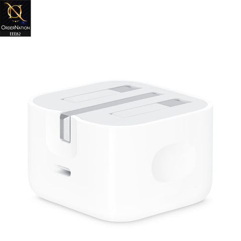 35W USB Type-C to C Power Adapter UK Folding Pins - White