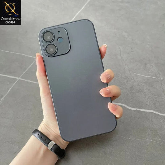 iPhone 11 Cover - Black - AG Frosted Glass Soft Silicone Border Case With Camera Protection