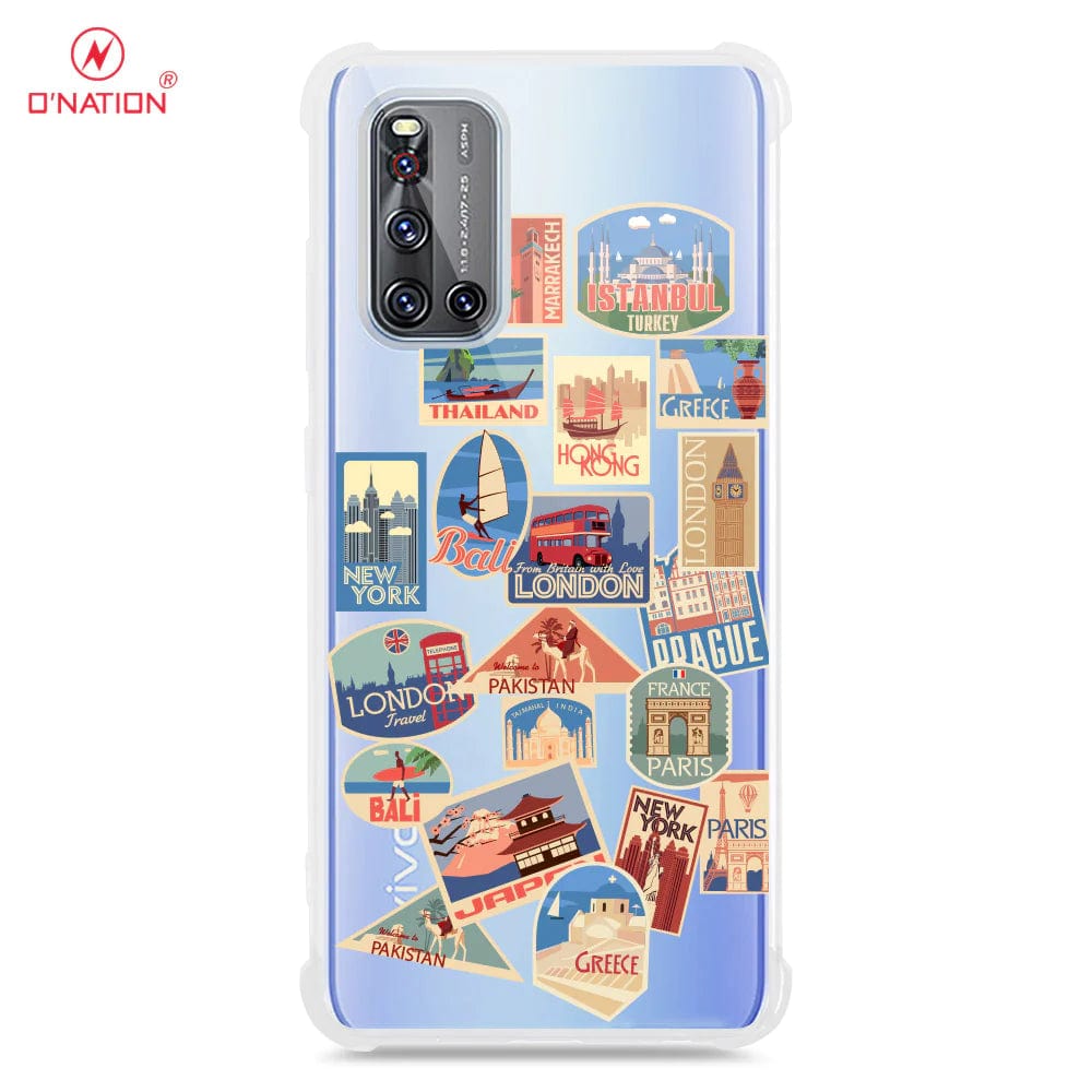 Vivo V19 Cover - Personalised Boarding Pass Ticket Series - Premium Quality Clear Case No Yellowing Back With Smart Shockproof Cushions -  ( Fast Delivery )