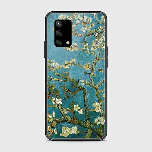 Oppo A74 Cover - Floral Series 2 - HQ Ultra Shine Premium Infinity Glass Soft Silicon Borders Case (Fast Delivery)