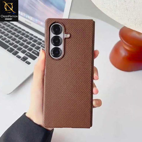 Samsung Galaxy Z Fold 8 Ultra Cover - Brown - Textured Protective Phone Case – Slim Fit Leather-Style Cover