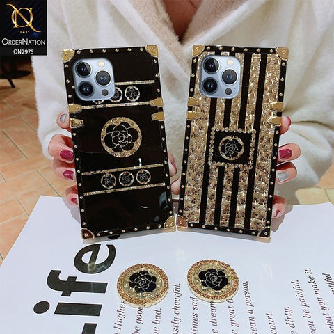 Samsung Galaxy A04 Cover - Design1 - 3D illusion Gold Flowers Soft Trunk Case With Ring Holder