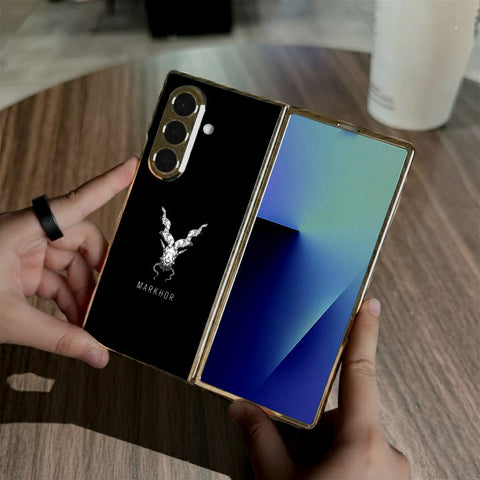Samsung Galaxy Z Fold 7 - Markhor Series - HQ Premium Shine Durable Golden Electroplate Case