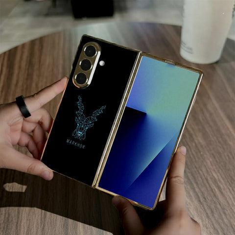 Samsung Galaxy Z Fold 7 - Markhor Series - HQ Premium Shine Durable Golden Electroplate Case
