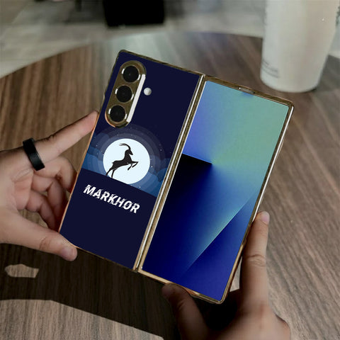 Samsung Galaxy Z Fold 7 - Markhor Series - HQ Premium Shine Durable Golden Electroplate Case