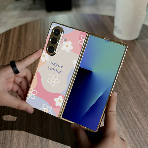 Samsung Galaxy Z Fold 7 - Happy Series - HQ Premium Shine Durable Golden Electroplate Case