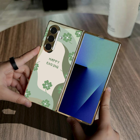 Samsung Galaxy Z Fold 7 - Happy Series - HQ Premium Shine Durable Golden Electroplate Case