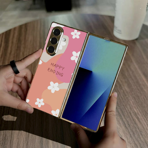 Samsung Galaxy Z Fold 7 - Happy Series - HQ Premium Shine Durable Golden Electroplate Case