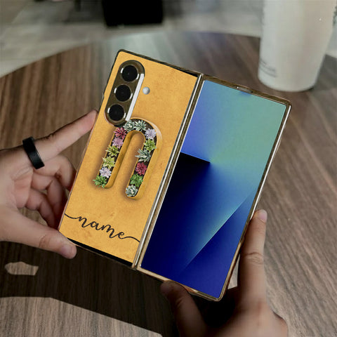 Samsung Galaxy Z Fold 7 - Personalized Alphabet Series - HQ Premium Shine Durable Golden Electroplate Case
