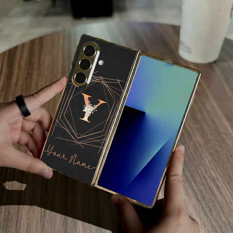 Samsung Galaxy Z Fold 7 - Personalized Alphabet Series - HQ Premium Shine Durable Golden Electroplate Case