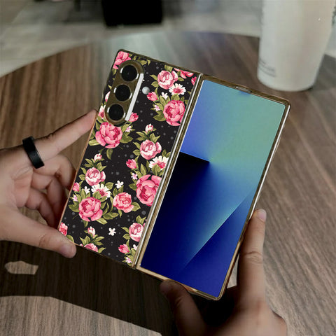 Samsung Galaxy Z Fold 7 - Floral Series - HQ Premium Shine Durable Golden Electroplate Case