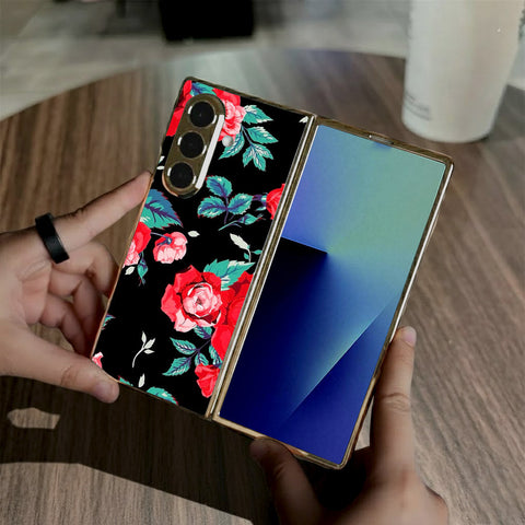 Samsung Galaxy Z Fold 7 - Floral Series - HQ Premium Shine Durable Golden Electroplate Case