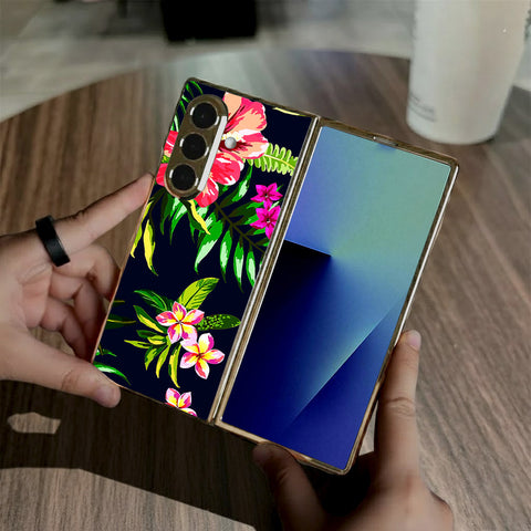 Samsung Galaxy Z Fold 7 - Floral Series - HQ Premium Shine Durable Golden Electroplate Case