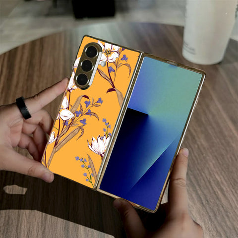 Samsung Galaxy Z Fold 7 - Floral Series - HQ Premium Shine Durable Golden Electroplate Case