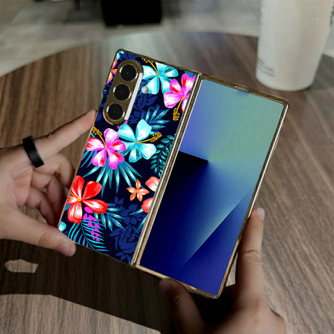 Samsung Galaxy Z Fold 7 - Floral Series - HQ Premium Shine Durable Golden Electroplate Case
