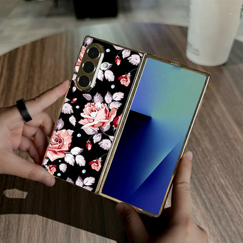 Samsung Galaxy Z Fold 7 - Floral Series - HQ Premium Shine Durable Golden Electroplate Case
