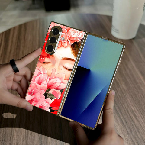 Samsung Galaxy Z Fold 7 - Floral Series - HQ Premium Shine Durable Golden Electroplate Case