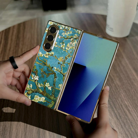 Samsung Galaxy Z Fold 7 - Floral Series 2 - HQ Premium Shine Durable Golden Electroplate Case