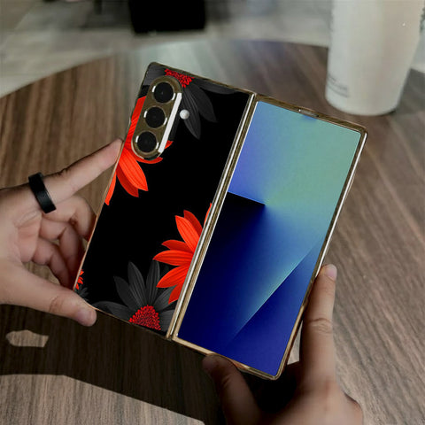 Samsung Galaxy Z Fold 7 - Floral Series 2 - HQ Premium Shine Durable Golden Electroplate Case