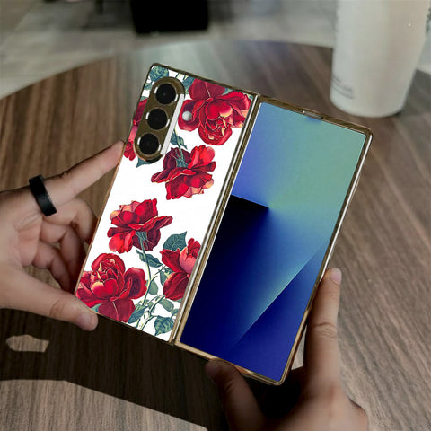 Samsung Galaxy Z Fold 7 - Floral Series 2 - HQ Premium Shine Durable Golden Electroplate Case
