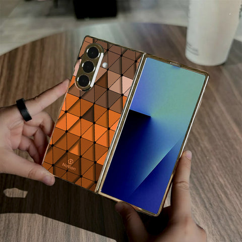 Samsung Galaxy Z Fold 7 - Onation Pyramid Series - HQ Premium Shine Durable Golden Electroplate Case