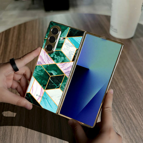Samsung Galaxy Z Fold 7 - O'Nation Shades of Marble Series - HQ Premium Shine Durable Golden Electroplate Case