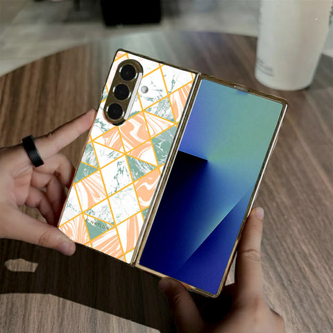 Samsung Galaxy Z Fold 7 - O'Nation Shades of Marble Series - HQ Premium Shine Durable Golden Electroplate Case