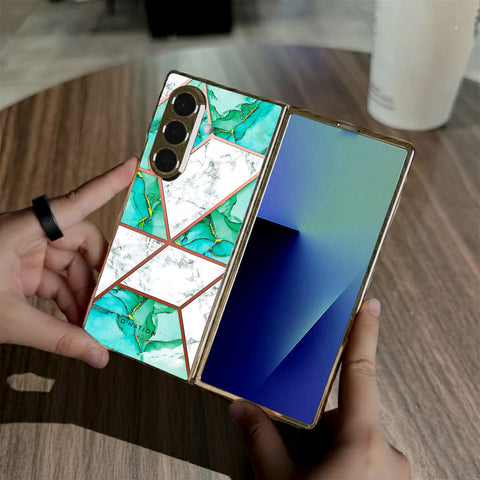 Samsung Galaxy Z Fold 7 - O'Nation Shades of Marble Series - HQ Premium Shine Durable Golden Electroplate Case