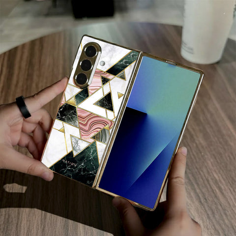 Samsung Galaxy Z Fold 7 - O'Nation Shades of Marble Series - HQ Premium Shine Durable Golden Electroplate Case