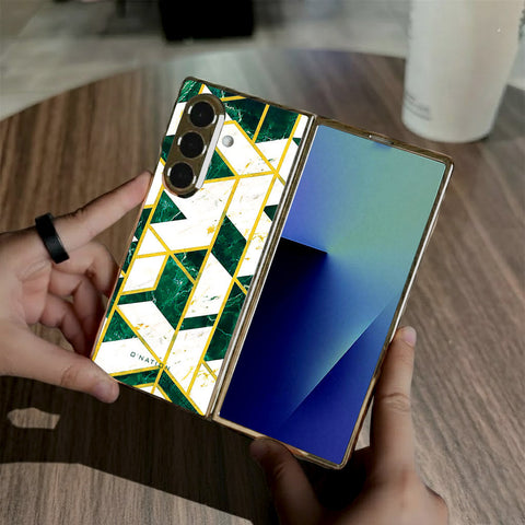 Samsung Galaxy Z Fold 7 - O'Nation Shades of Marble Series - HQ Premium Shine Durable Golden Electroplate Case