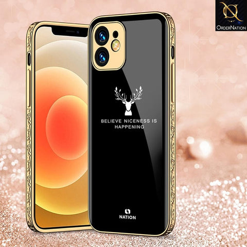 iPhone 11 Pro Cover - Nice Series - D12 - HQ Ultra Shine Premium Infinity Glass Soft Silicon Borders Case ( Fast Delivery )
