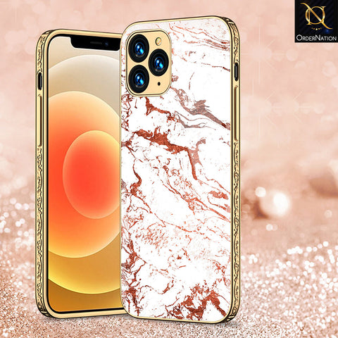 iPhone 13 Pro Cover - White Marble Series 2 - Premium Electroplated Shutterproof Case Soft Silicon Borders Case