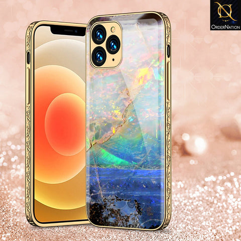 iPhone 13 Pro Max Cover - Colorful Marble Series - Premium Electroplated Shutterproof Case Soft Silicon Borders Case