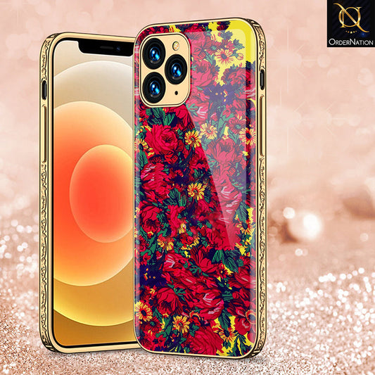 iPhone 13 Pro Max Cover - Floral Series - Premium Electroplated Shutterproof Case Soft Silicon Borders Case