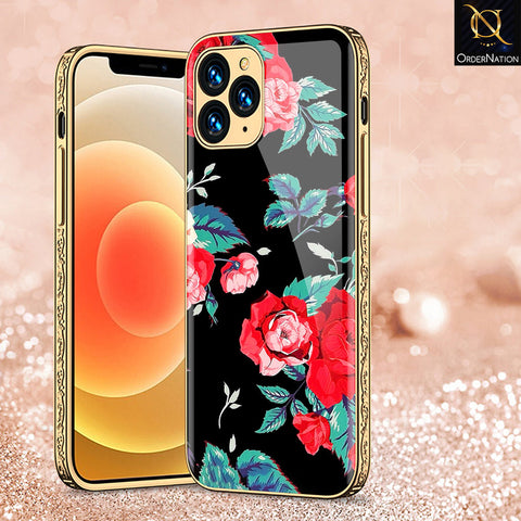 iPhone 13 Pro Cover - Floral Series - Premium Electroplated Shutterproof Case Soft Silicon Borders Case