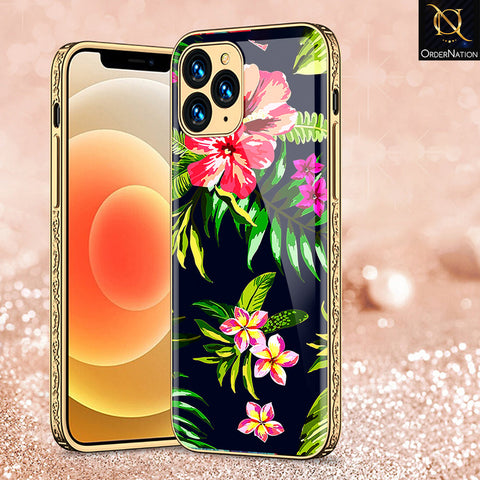 iPhone 13 Pro Cover - Floral Series - Premium Electroplated Shutterproof Case Soft Silicon Borders Case