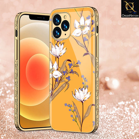 iPhone 13 Pro Cover - Floral Series - Premium Electroplated Shutterproof Case Soft Silicon Borders Case