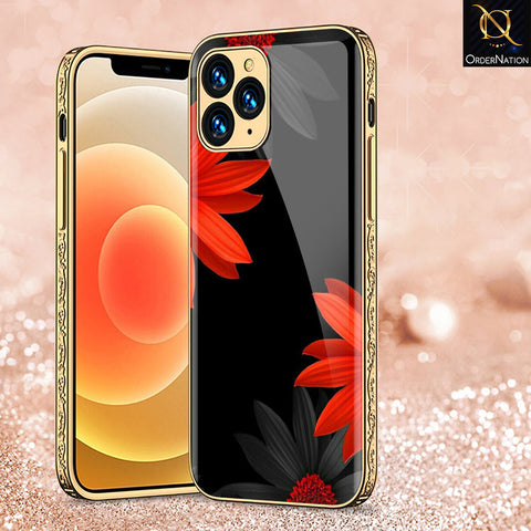 iPhone 13 Pro Max Cover - Floral Series 2 - Premium Electroplated Shutterproof Case Soft Silicon Borders Case