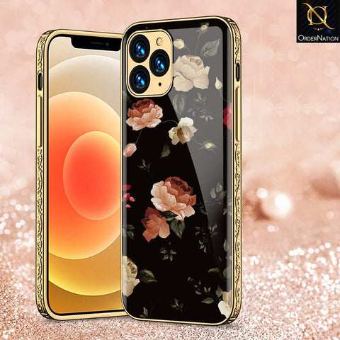 iPhone 13 Pro Cover - Floral Series 2 - Premium Electroplated Shutterproof Case Soft Silicon Borders Case