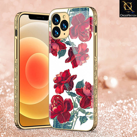 iPhone 13 Pro Max Cover - Floral Series 2 - Premium Electroplated Shutterproof Case Soft Silicon Borders Case