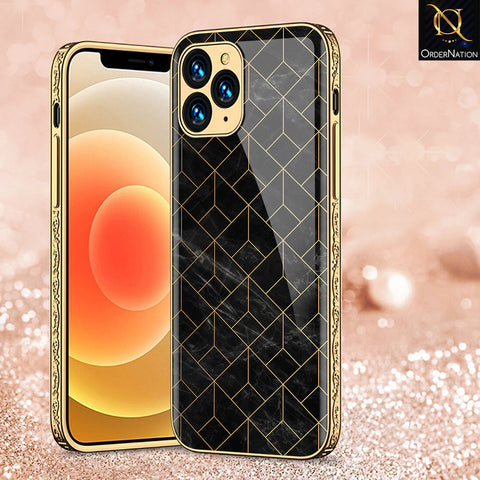 iPhone 13 Pro Max Cover - Black Marble Series - Premium Electroplated Shutterproof Case Soft Silicon Borders Case