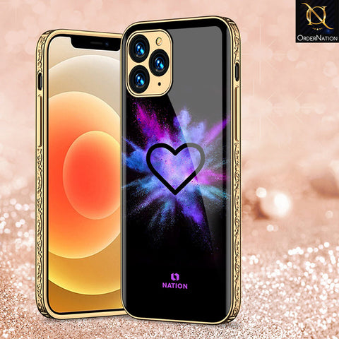 iPhone 13 Pro Cover - Onation Heart Series - Premium Electroplated Shutterproof Case Soft Silicon Borders Case