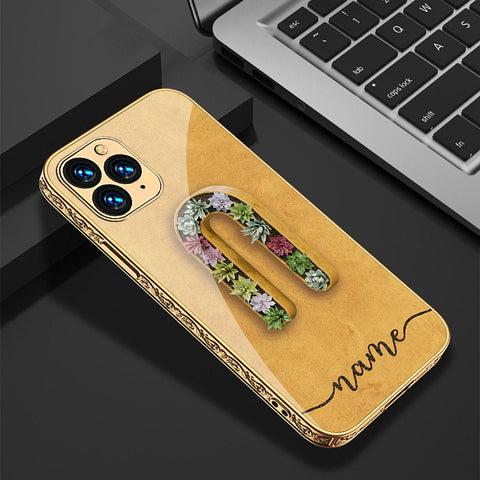 iPhone 13 Pro Max Cover - Personalized Alphabet Series - Premium Electroplated Shutterproof Case Soft Silicon Borders Case