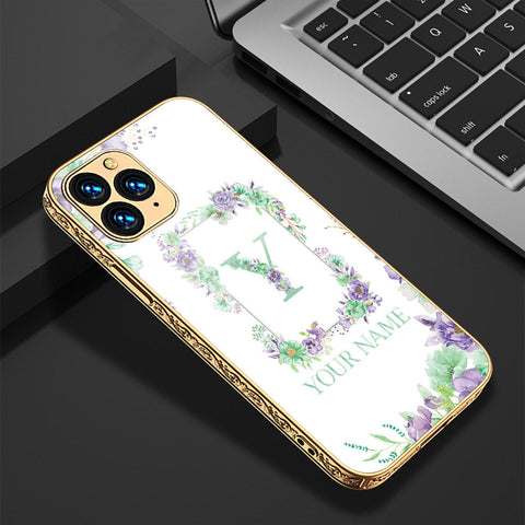iPhone 13 Pro Max Cover - Personalized Alphabet Series - Premium Electroplated Shutterproof Case Soft Silicon Borders Case