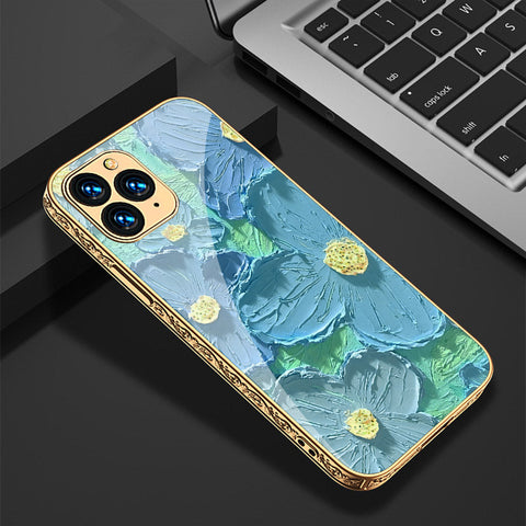 iPhone 12 Pro Max Cover - Floral Series - Premium Electroplated Shutterproof Case Soft Silicon Borders Case