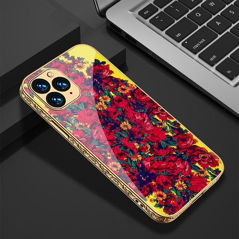 iPhone 13 Pro Cover - Floral Series - Premium Electroplated Shutterproof Case Soft Silicon Borders Case