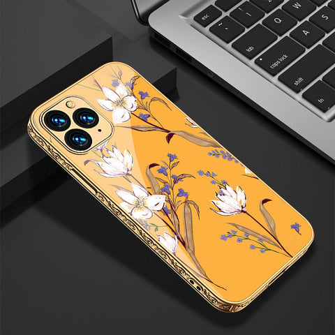iPhone 13 Pro Max Cover - Floral Series - Premium Electroplated Shutterproof Case Soft Silicon Borders Case