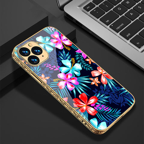 iPhone 13 Pro Cover - Floral Series - Premium Electroplated Shutterproof Case Soft Silicon Borders Case